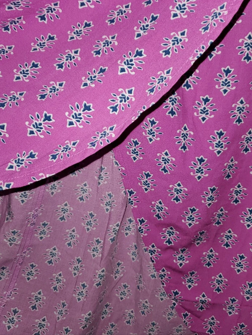 J. Crew Pink Scroll Printed Faux Wrap Midi Skirt, Petite Medium